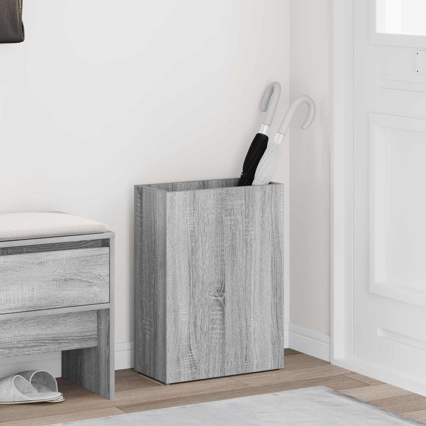 Vidaxl paraguas estándar gris sonoma 40 x 20 x 55,5 cm madera artesanal