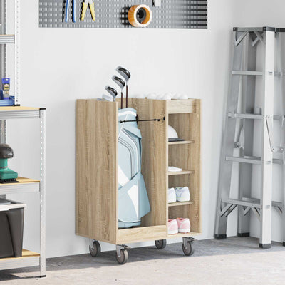 Mobile da golf Vidaxl con ruota rovere Sonoma liscio 65 x 45 x 98 cm