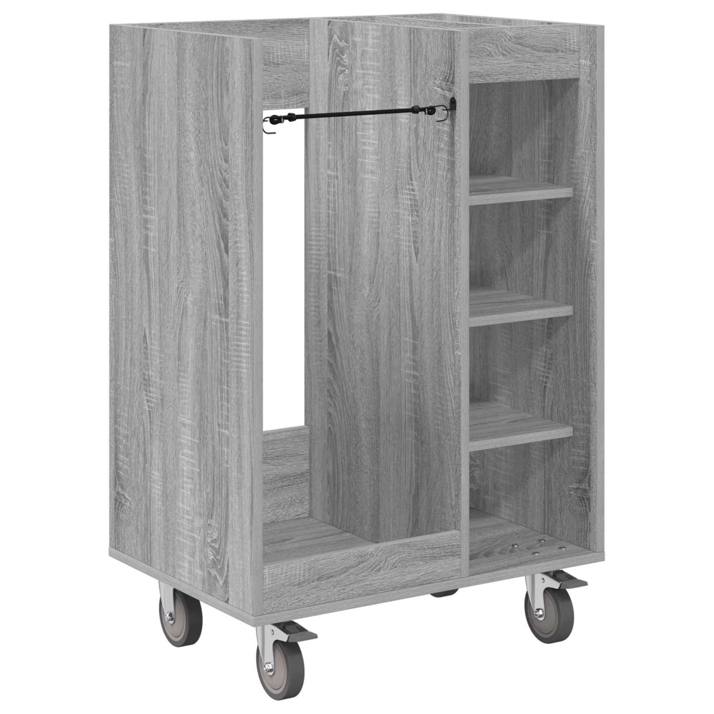Mueble de golf vidaxl con rueda gris liso sonoma 65 x 45 x 98 cm