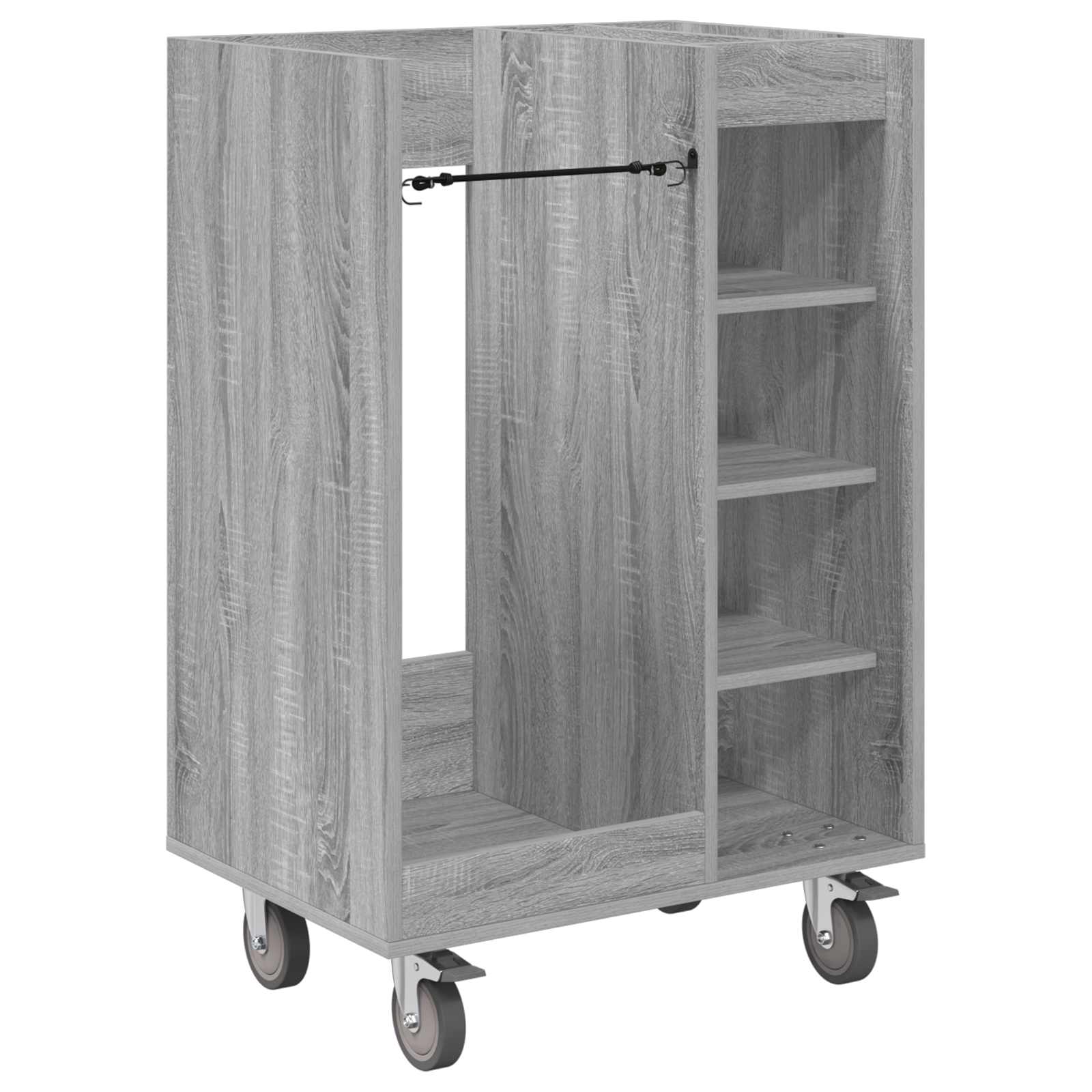 Mueble de golf vidaxl con rueda gris liso sonoma 65 x 45 x 98 cm