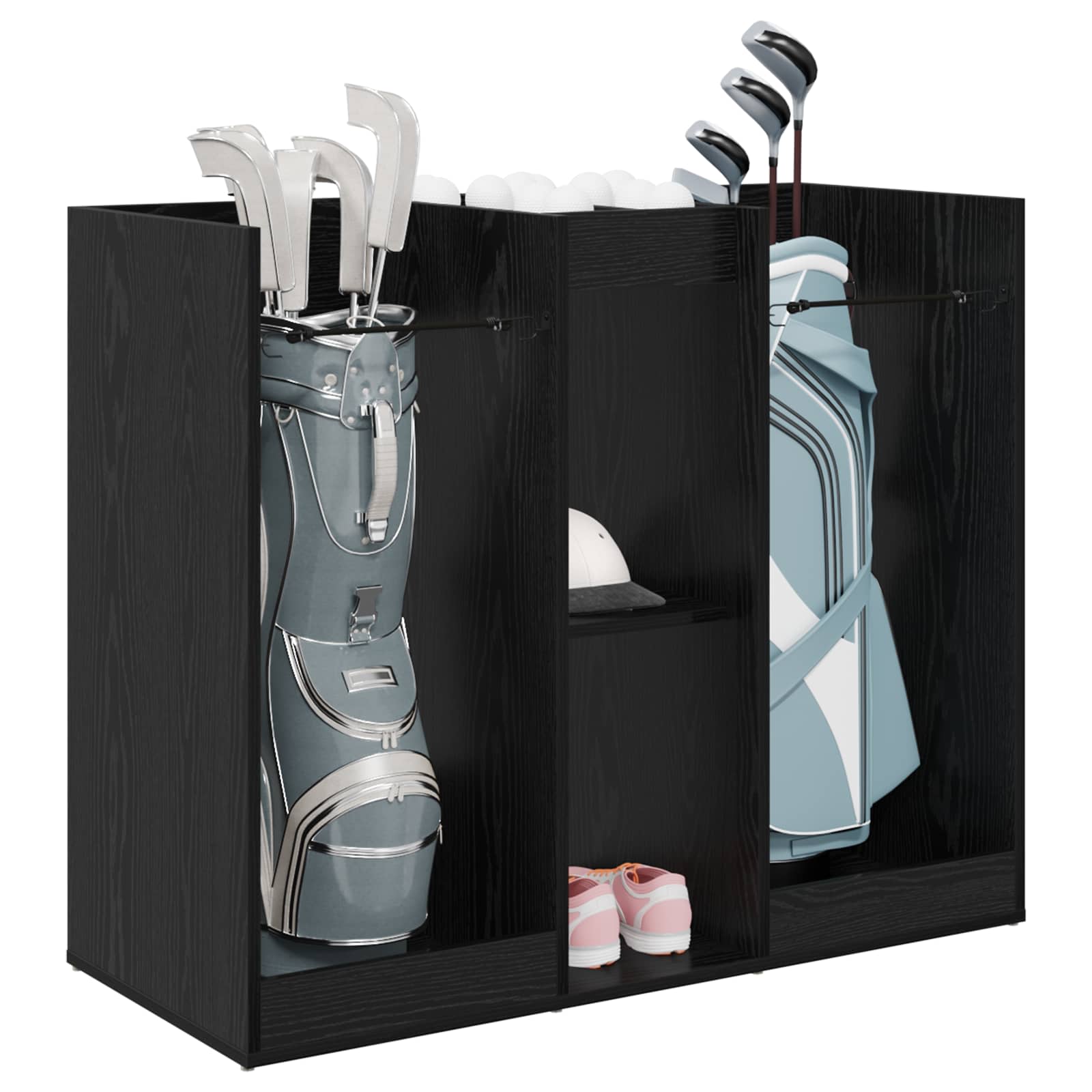 Vidaxl golfkast effen zwart eiken 102 x 45 x 85,5 cm