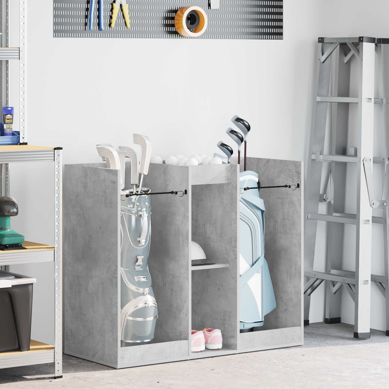 Vidaxx mueble de golf gris cemento liso 102 x 45 x 85,5 cm