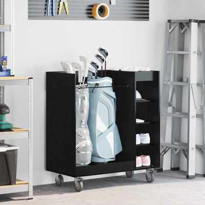 Mobile da golf Vidaxx con ruota in rovere nero tinta unita 90 x 45 x 98 cm