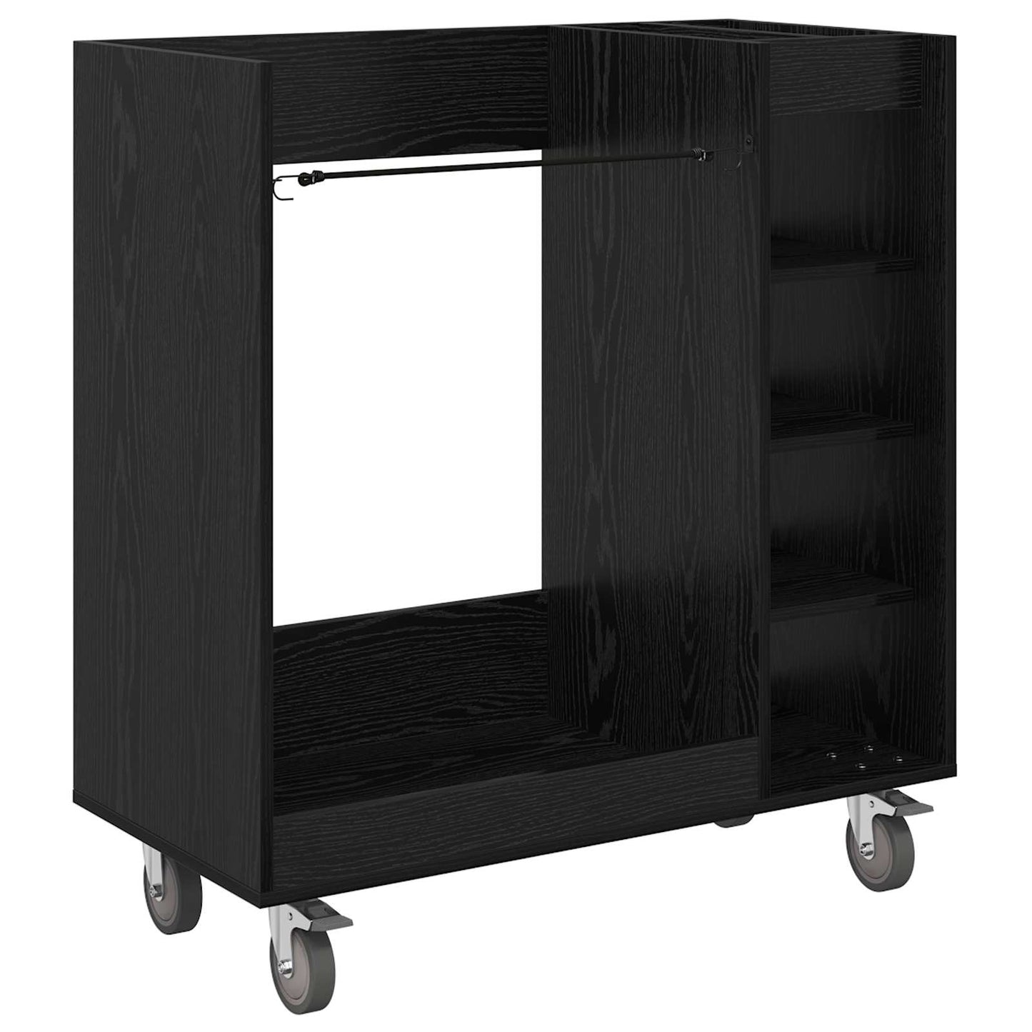 Vidaxl golfkast met wiel effen zwart eiken 90 x 45 x 98 cm