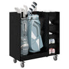 Vidaxl golfkast met wiel effen zwart eiken 90 x 45 x 98 cm