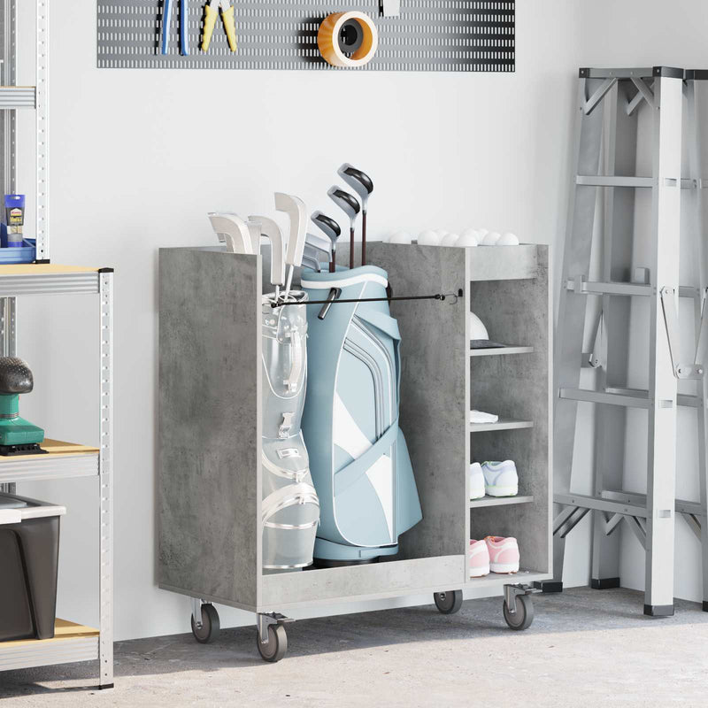 Vidaxx mueble de golf con rueda gris cemento liso 90 x 45 x 98 cm