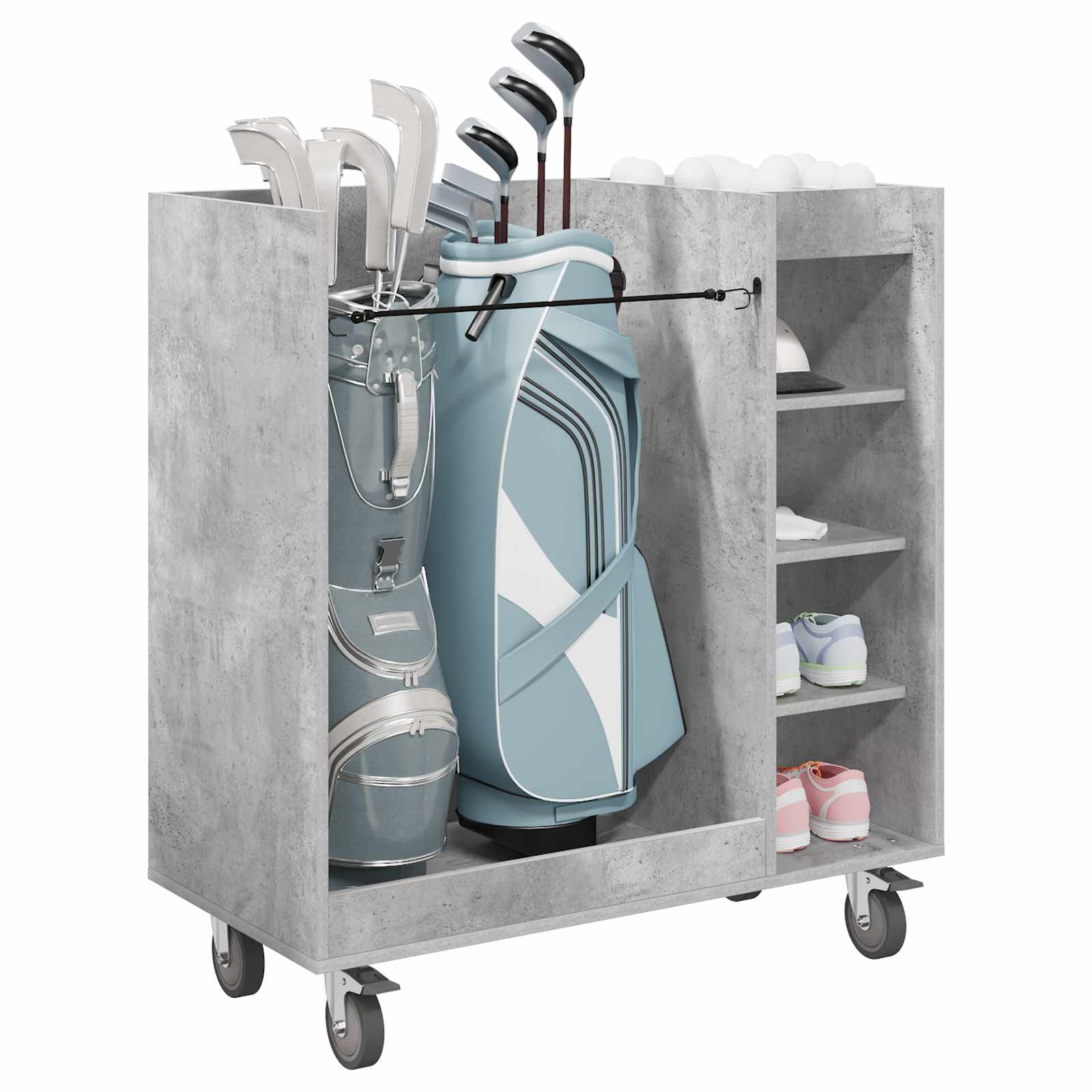 Vidaxx mueble de golf con rueda gris cemento liso 90 x 45 x 98 cm