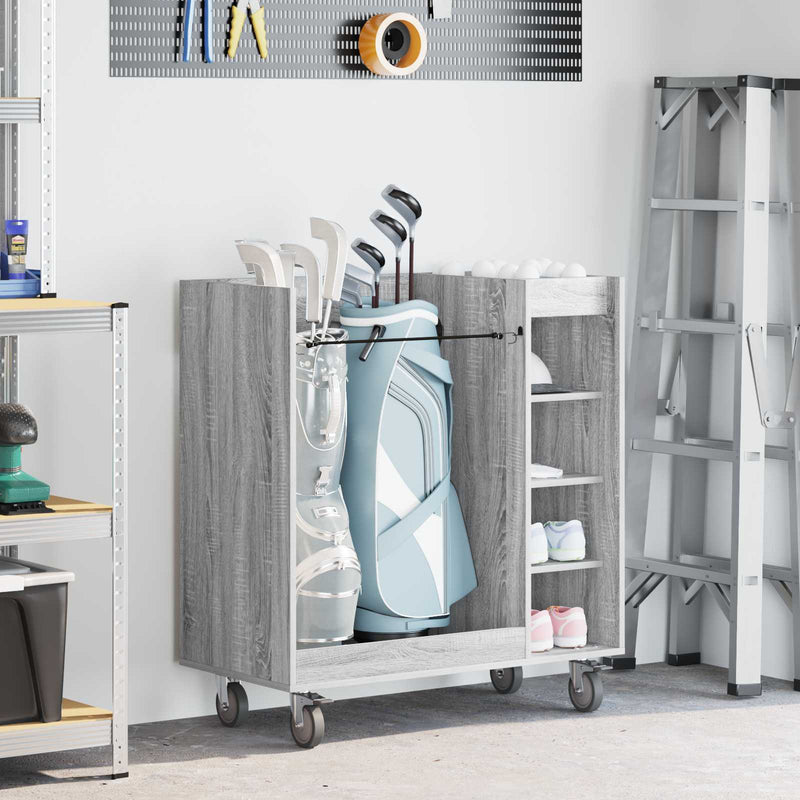 Mueble de golf vidaxl con rueda gris liso sonoma 90 x 45 x 98 cm