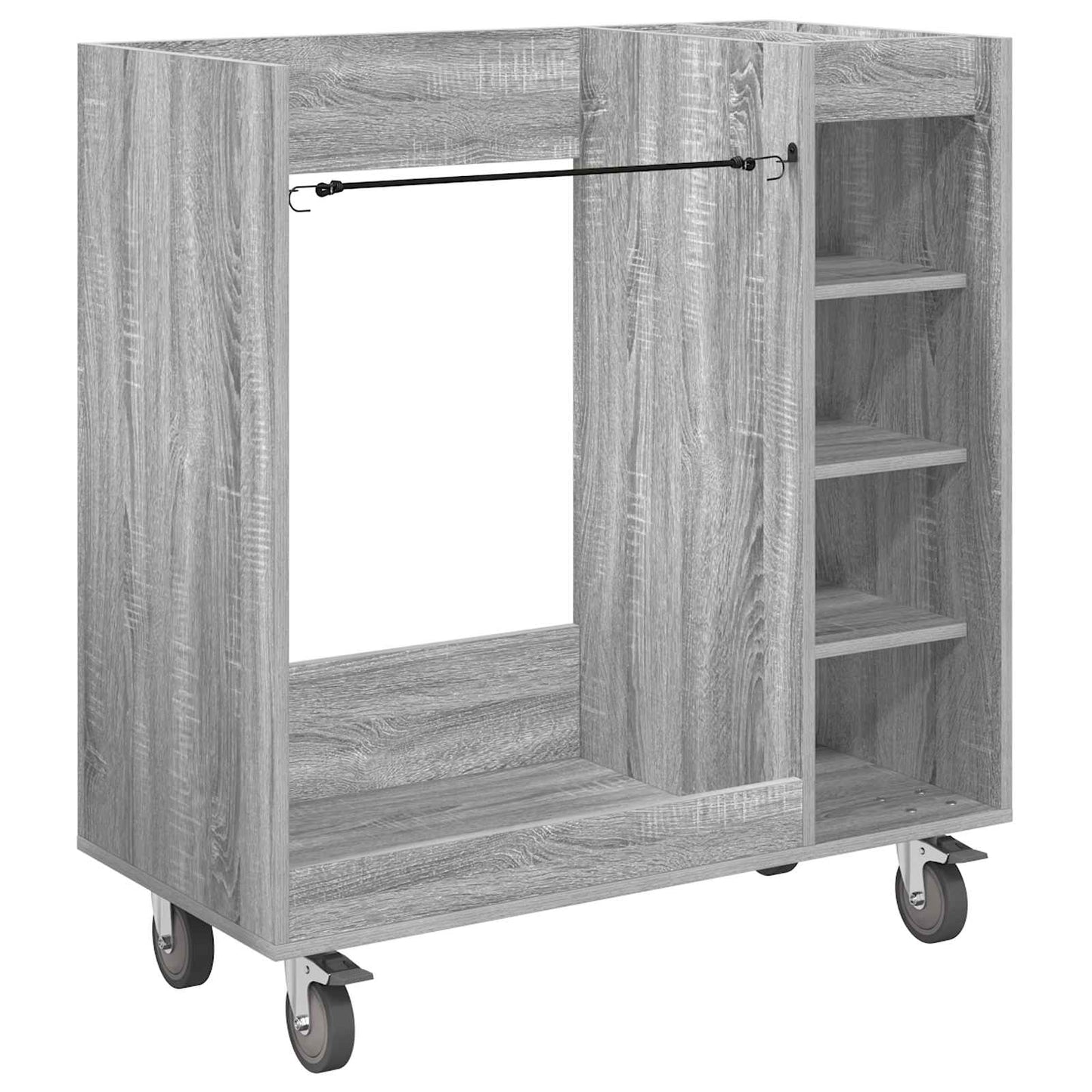Mueble de golf vidaxl con rueda gris liso sonoma 90 x 45 x 98 cm