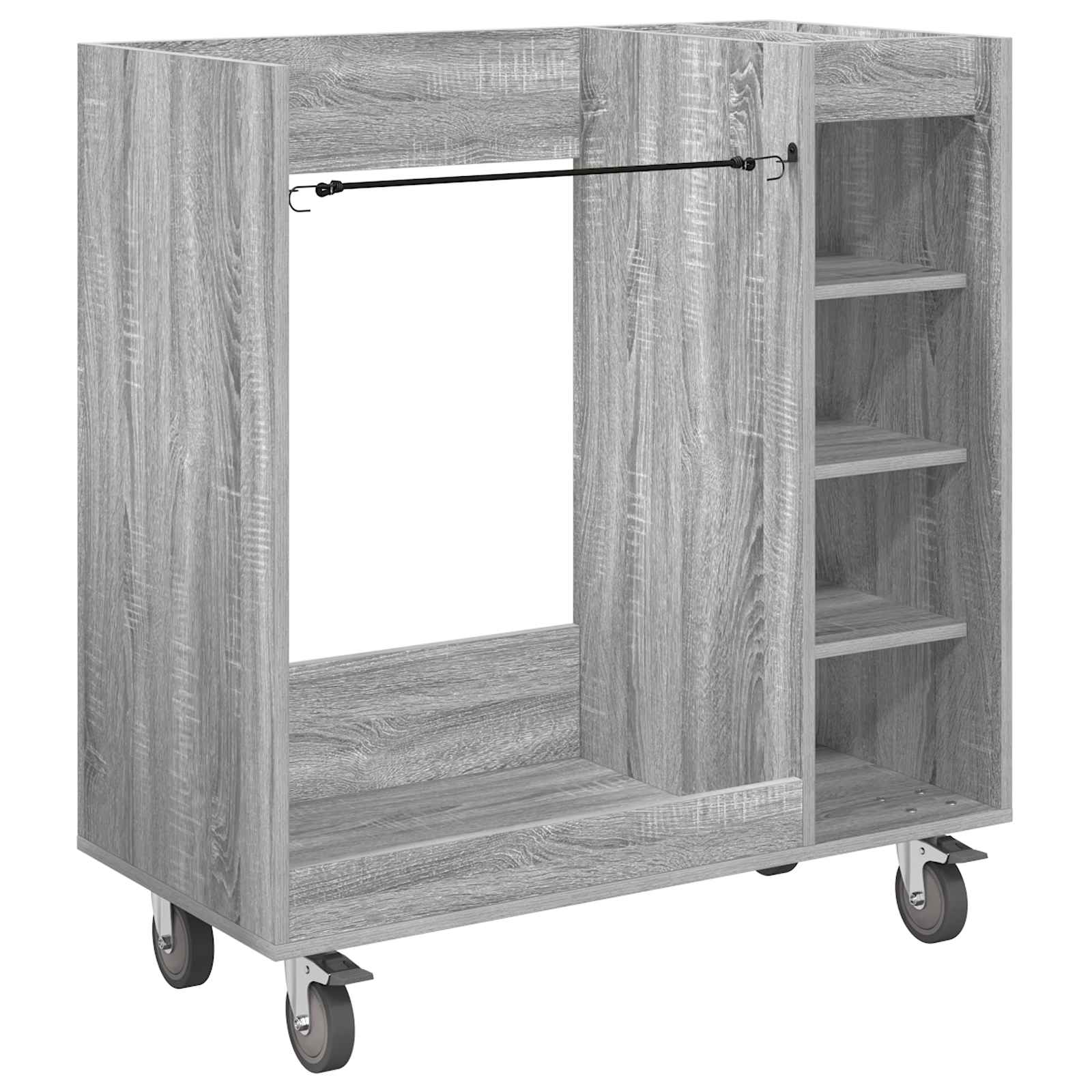 Mueble de golf vidaxl con rueda gris liso sonoma 90 x 45 x 98 cm