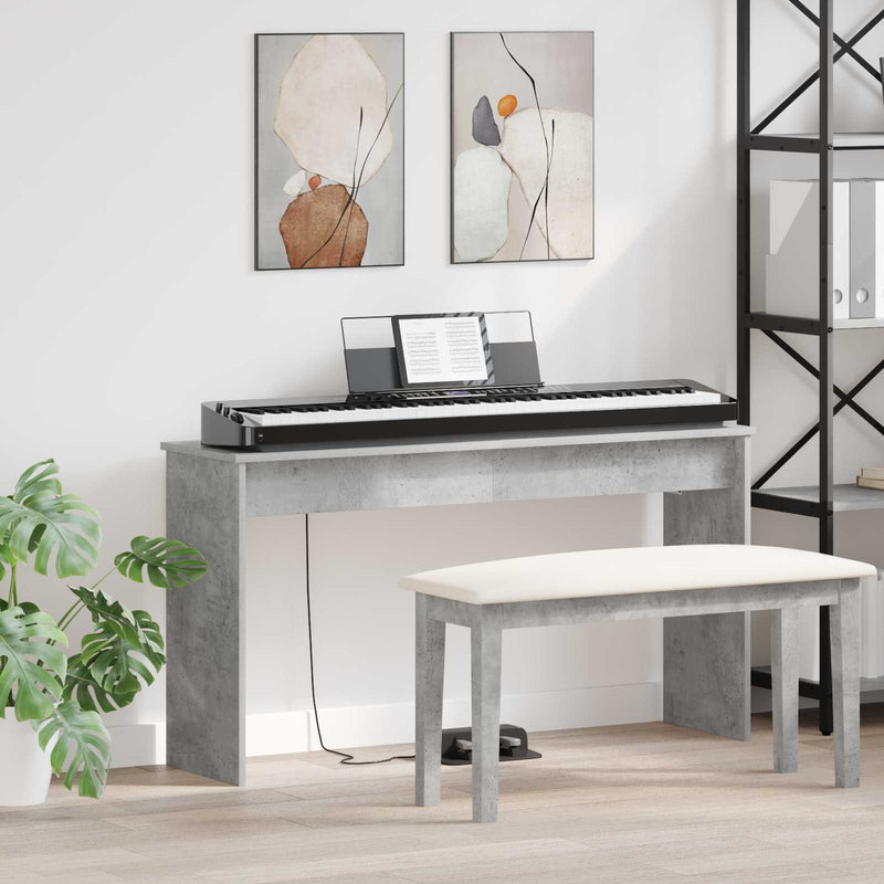 Vidaxxl soporte para teclado gris hormigón 120 x 32 x 64 cm acabado madera