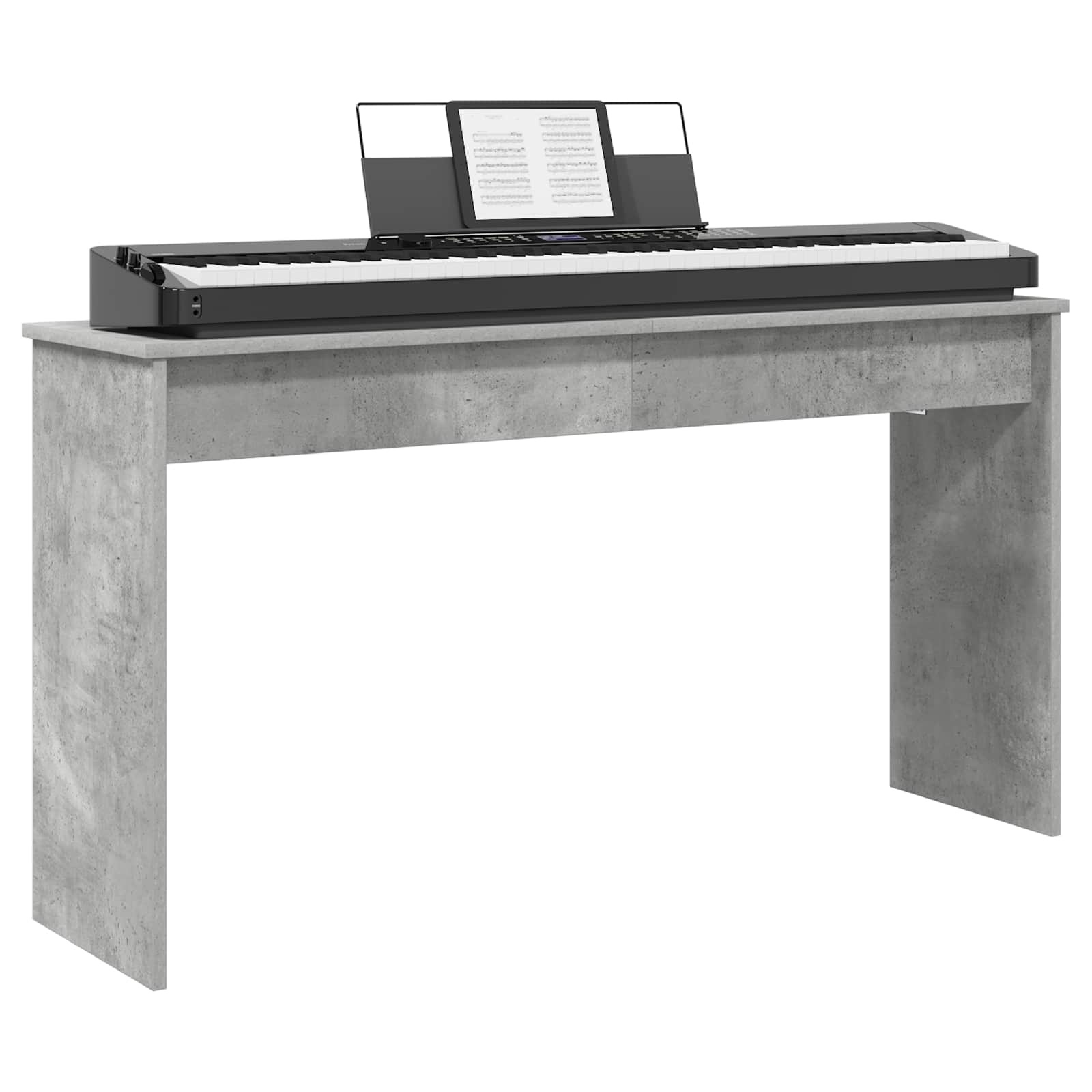 Vidaxxl soporte para teclado gris hormigón 120 x 32 x 64 cm acabado madera