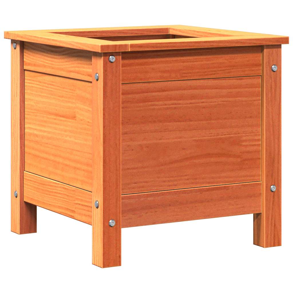 Vidaxl macetero de jardín cera marrón 40 x 40 x 39 cm madera maciza de pino