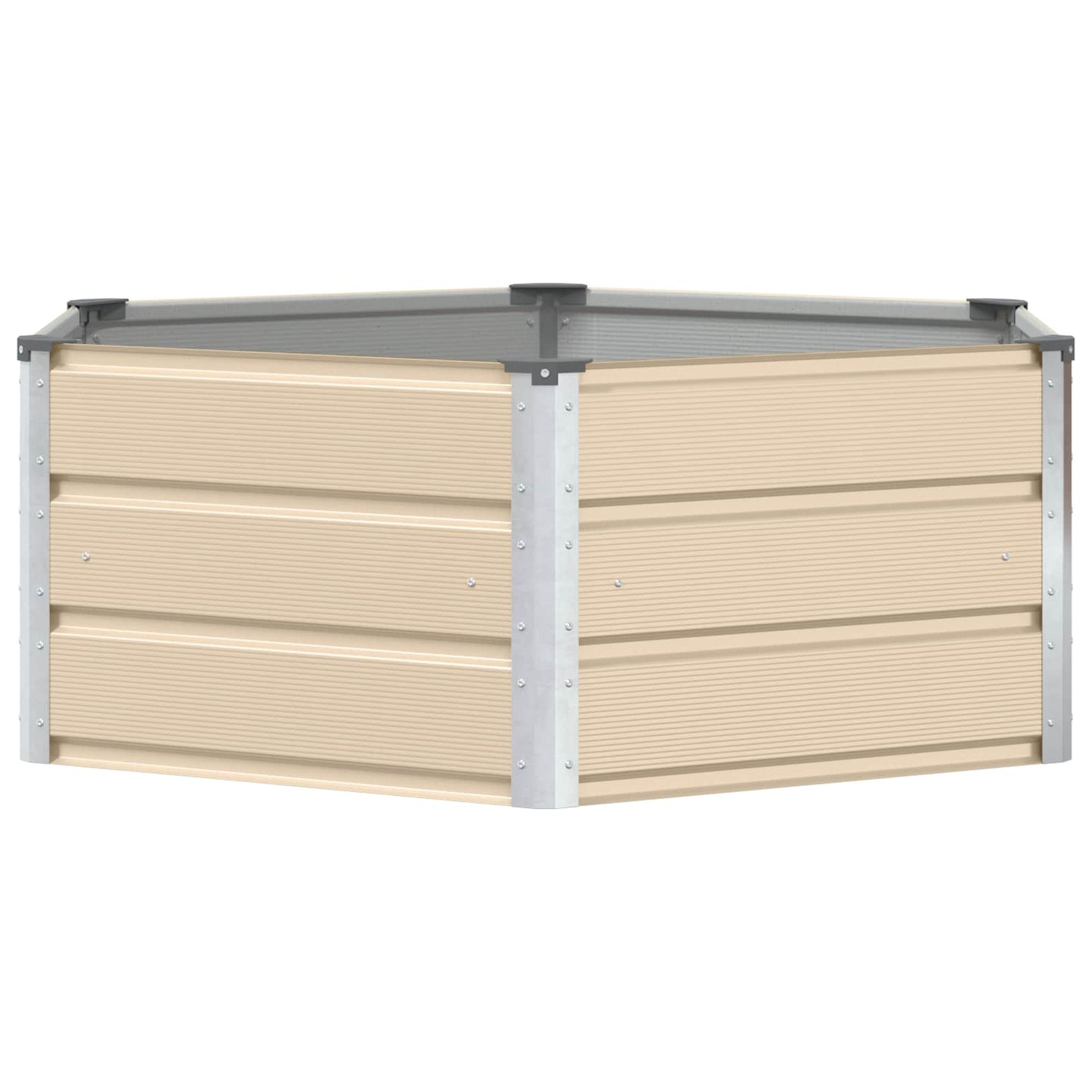 Vidaxx macetero marfil 129 x 129 x 45 cm acero