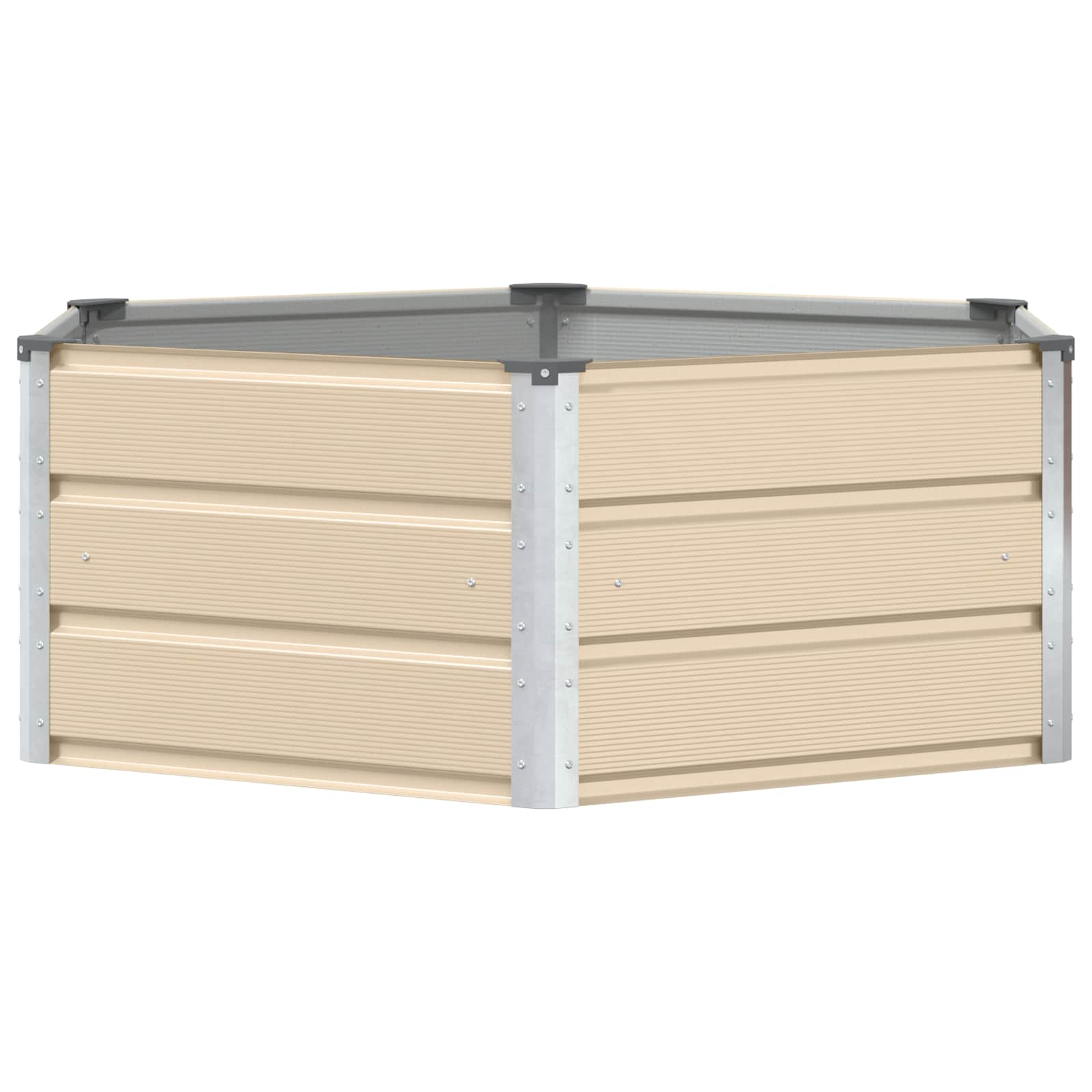 Vidaxx macetero marfil 129 x 129 x 45 cm acero