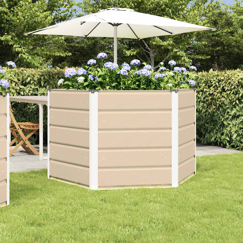 Vidaxx macetero marfil 129 x 129 x 75 cm acero