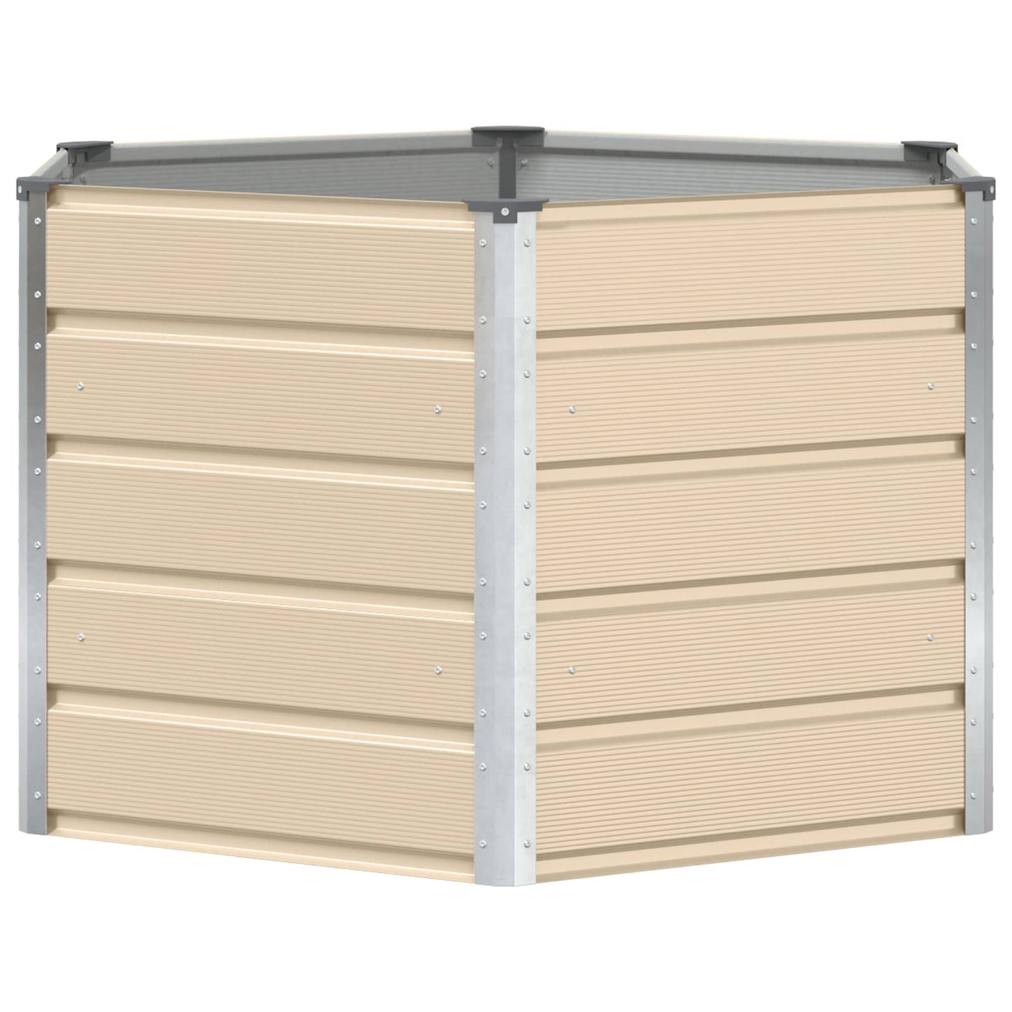 Vidaxx macetero marfil 129 x 129 x 75 cm acero