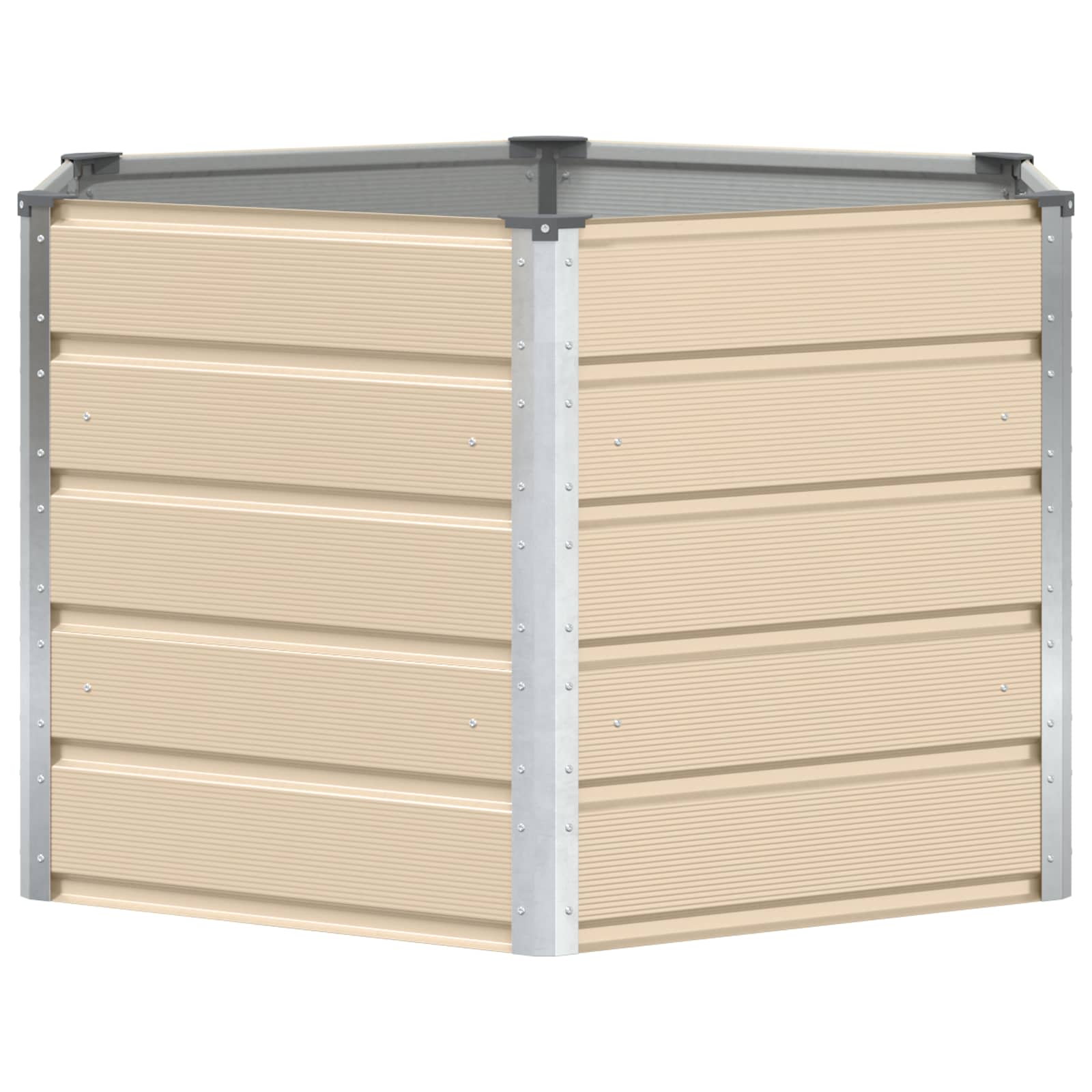 Vidaxx macetero marfil 129 x 129 x 75 cm acero