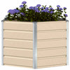 Vidaxx macetero marfil 129 x 129 x 75 cm acero