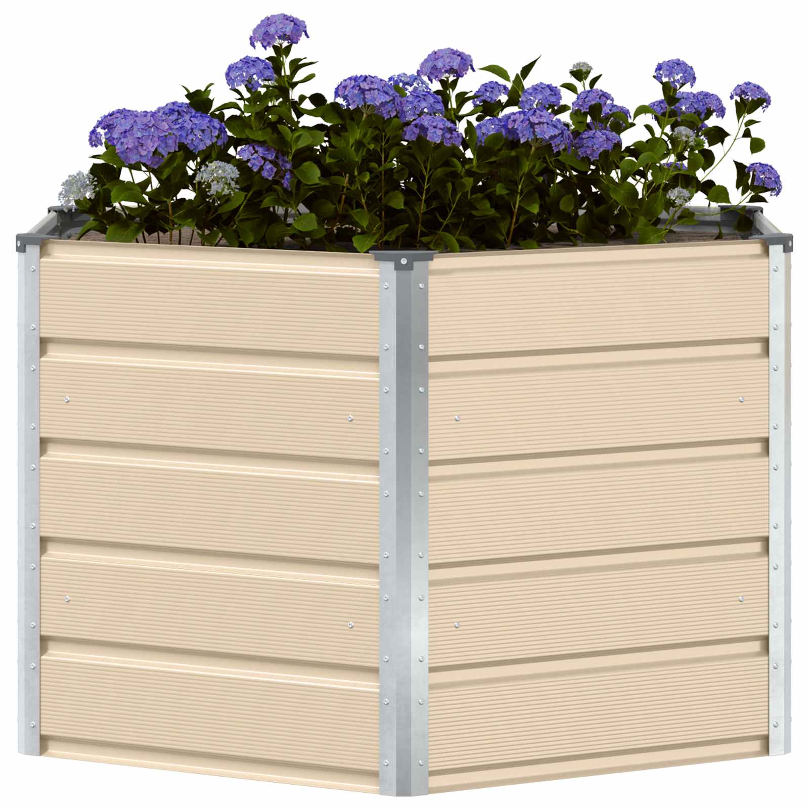 Vidaxx macetero marfil 129 x 129 x 75 cm acero