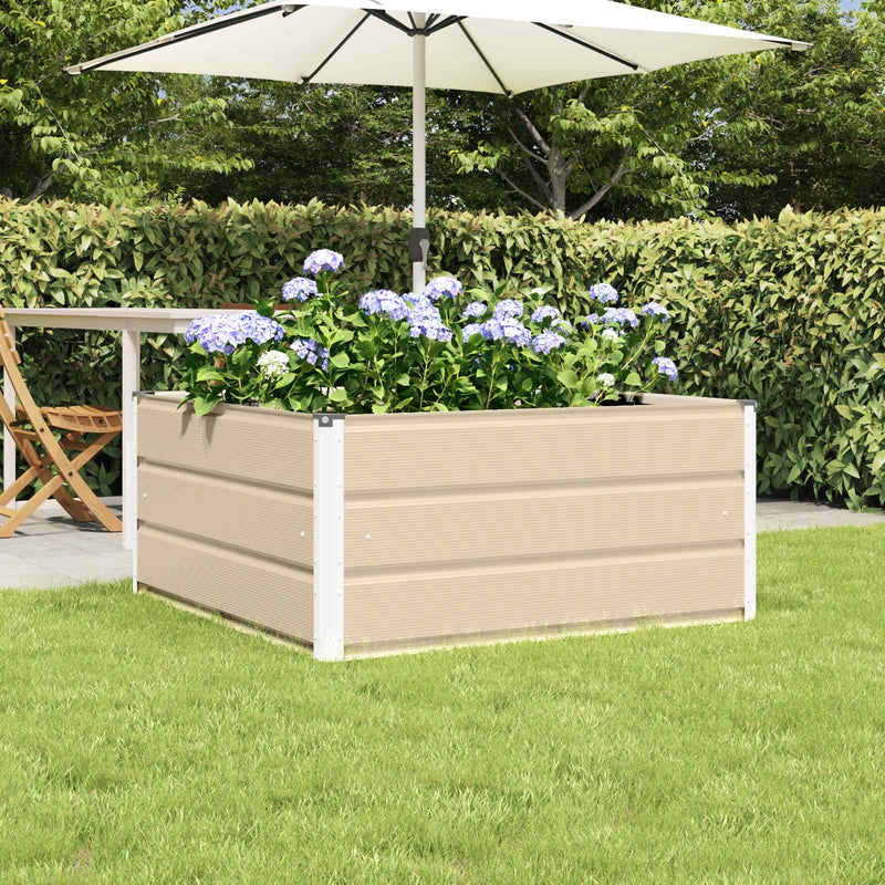 Vidaxx macetero marfil 100 x 100 x 45 cm acero