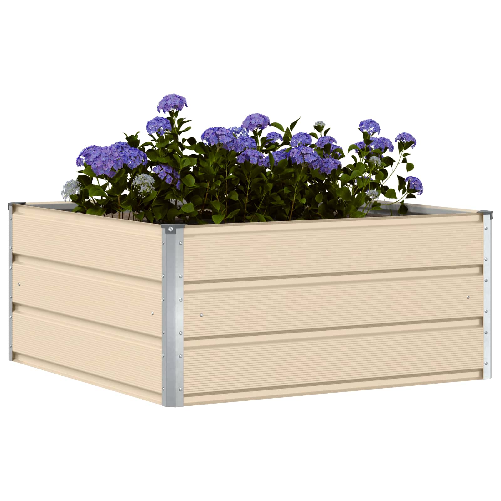 Vidaxx macetero marfil 100 x 100 x 45 cm acero