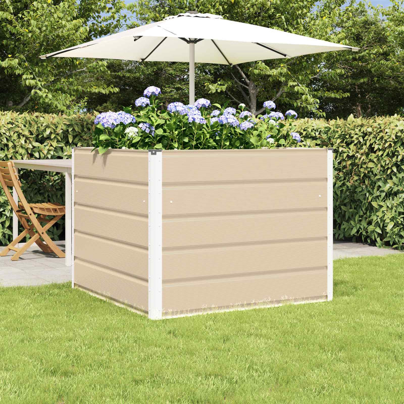 Vidaxx macetero marfil 100 x 100 x 75 cm acero