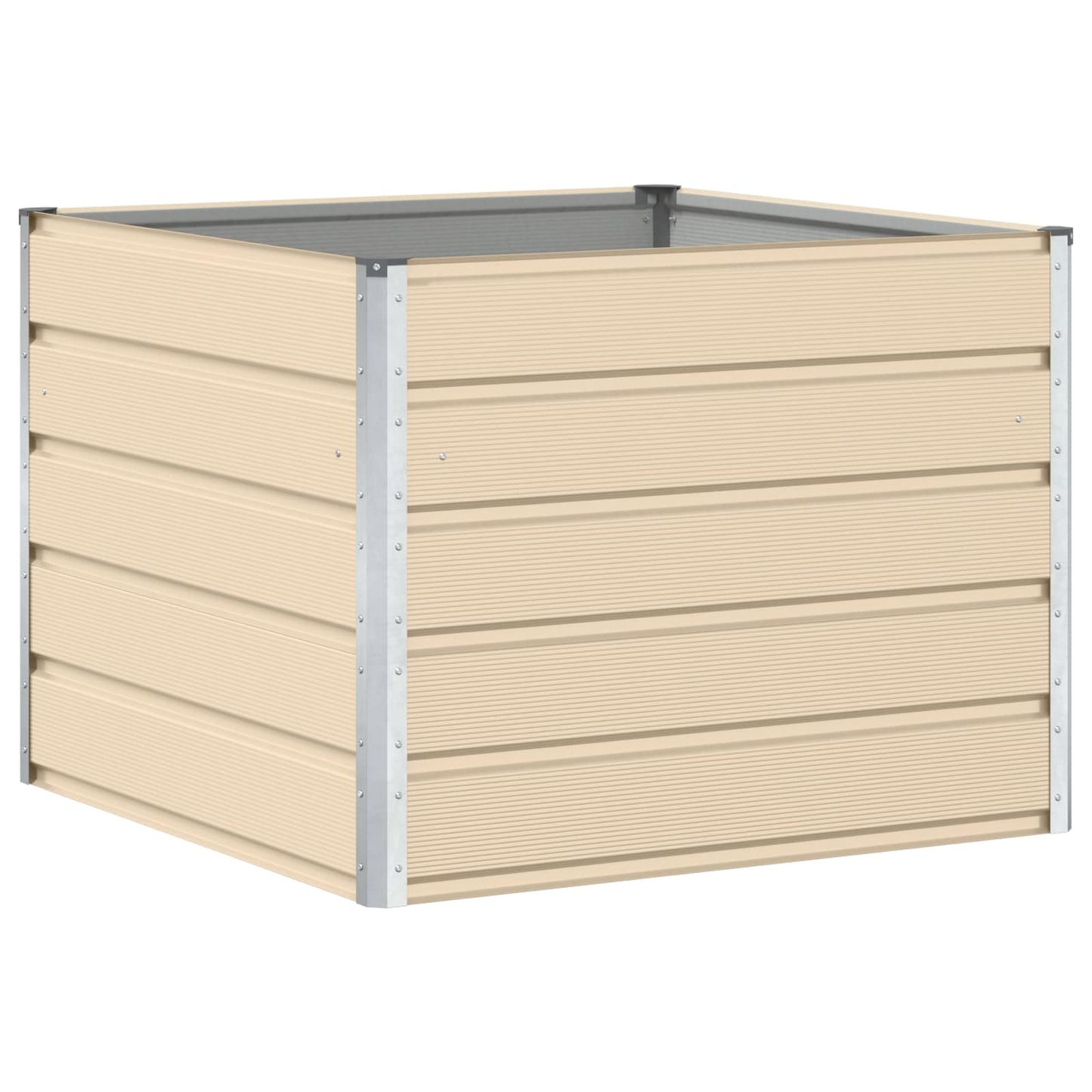 Vidaxx macetero marfil 100 x 100 x 75 cm acero