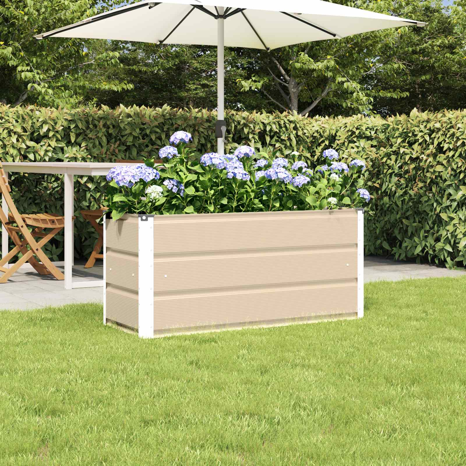 Jardinera vidaxx marfil 100 x 40 x 45 cm acero