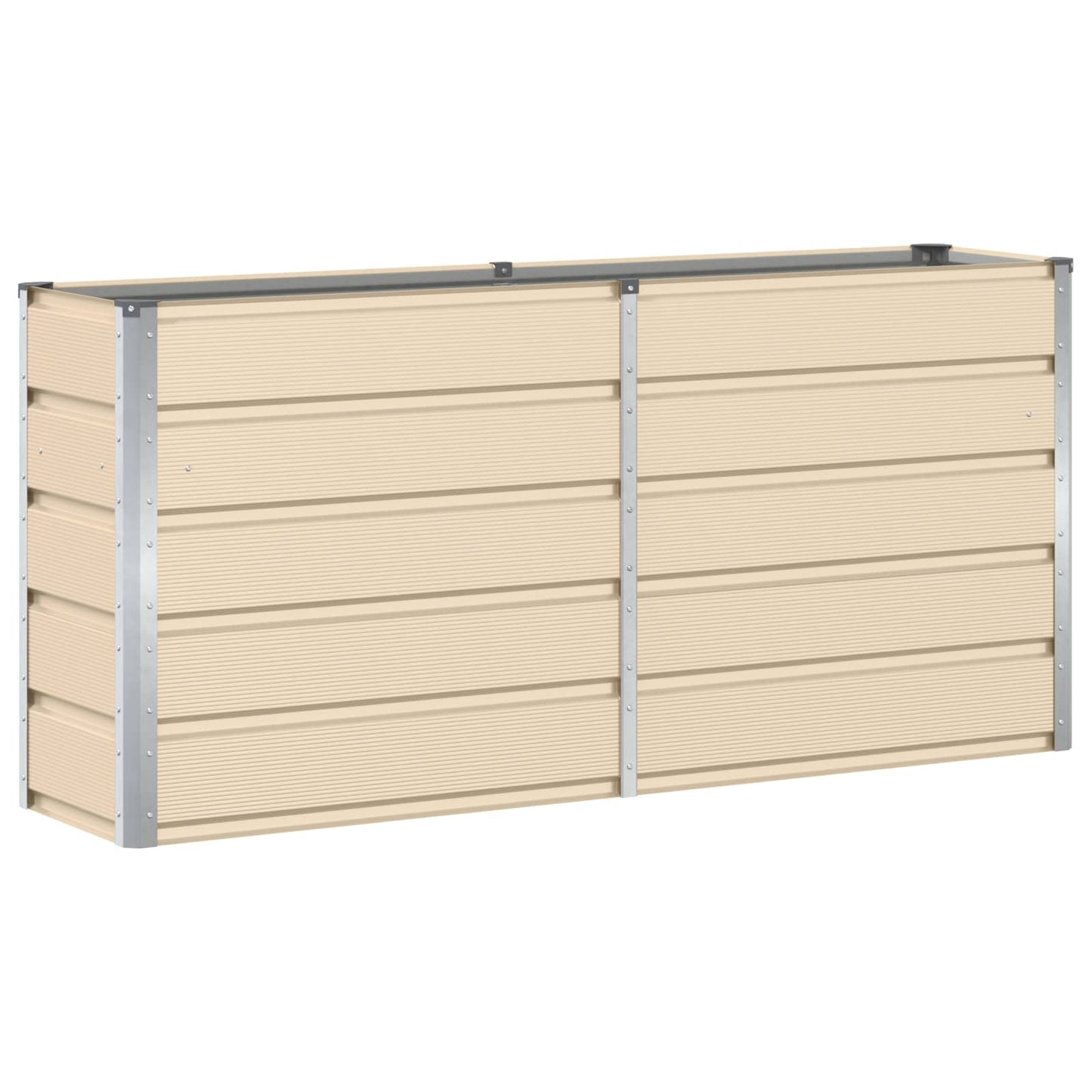 Vidaxl plantenbak ivoor 160 x 40 x 75 cm staal