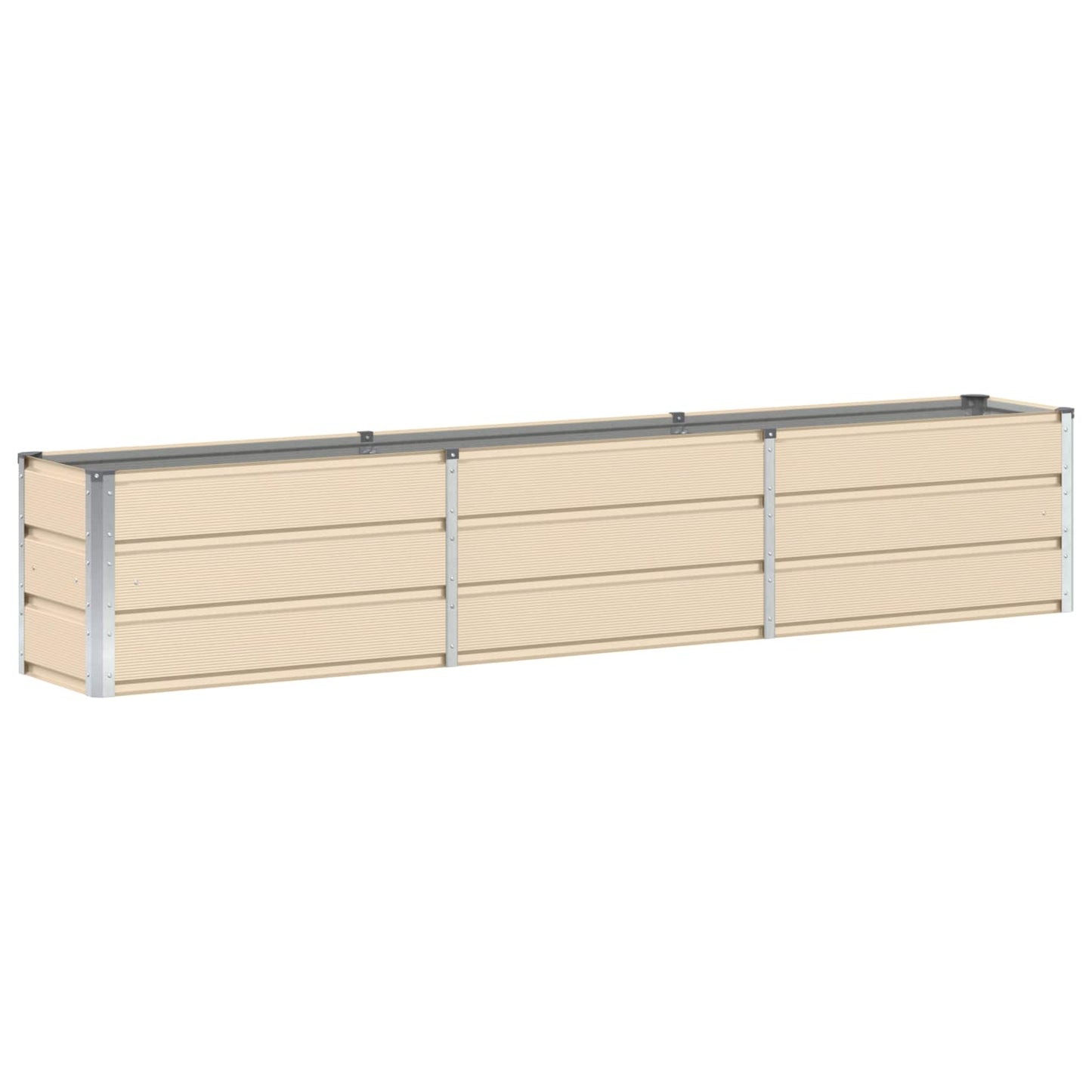 Vidaxl plantenbak ivoor 240 x 40 x 45 cm staal