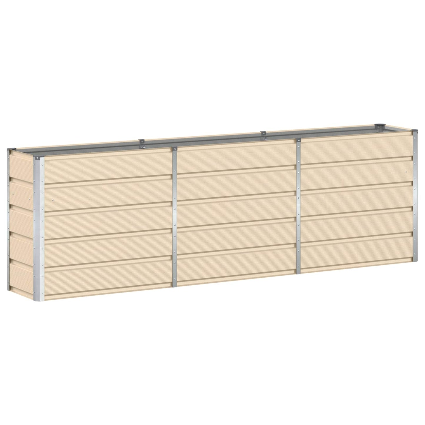Vidaxl plantenbak ivoor 160 x 40 x 75 cm staal