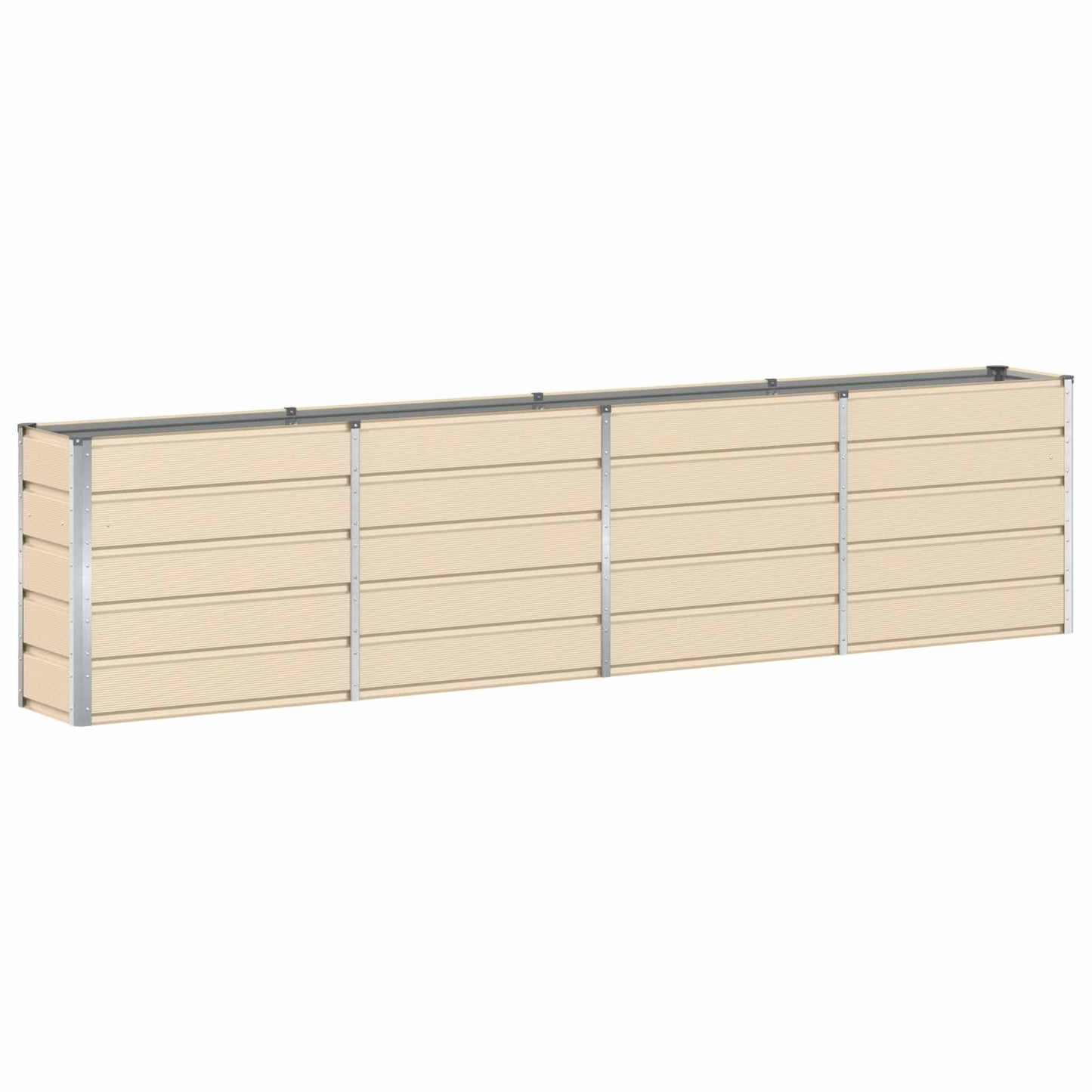 Vidaxl plantenbak ivoor 160 x 40 x 75 cm staal