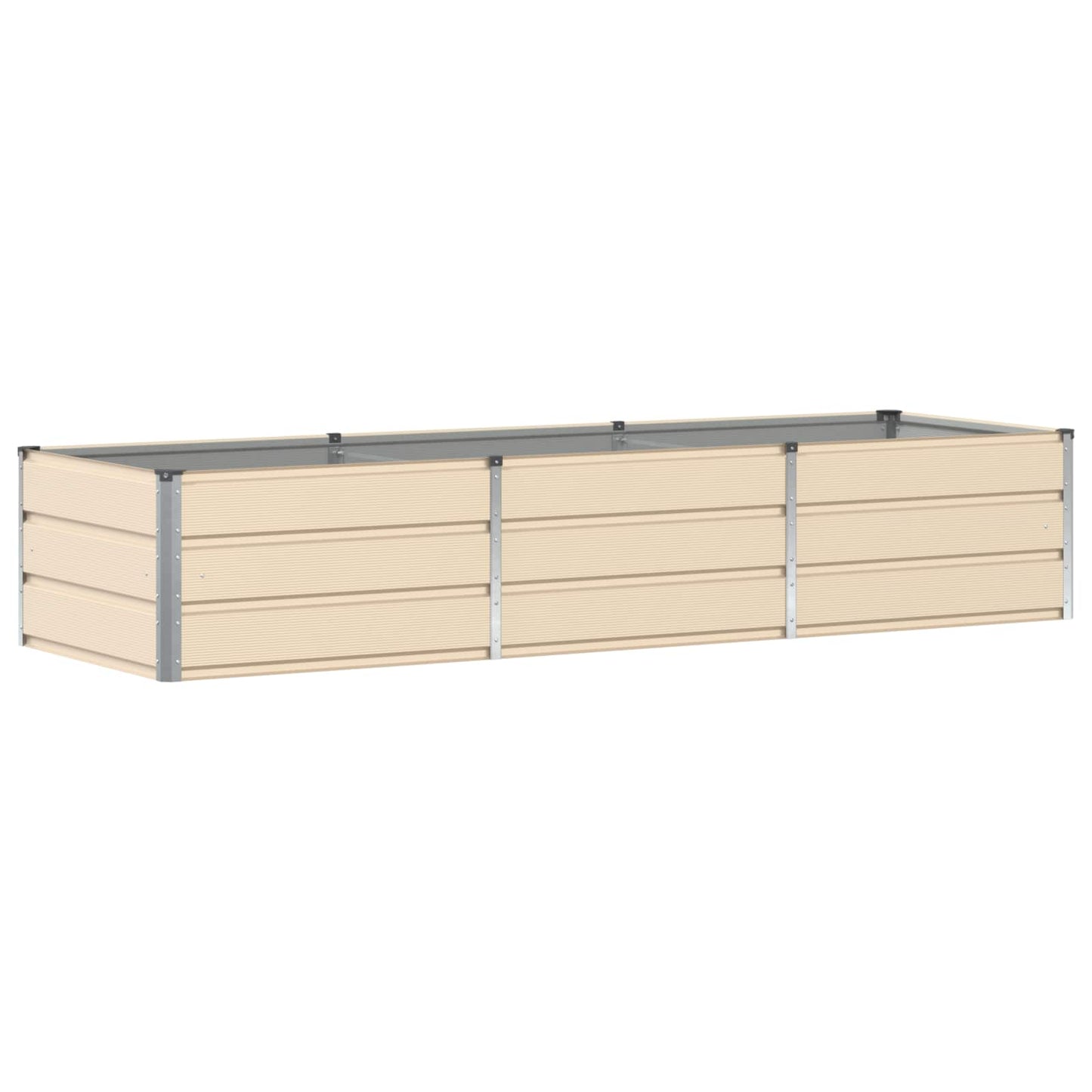 Vidaxl plantenbak ivoor 240 x 80 x 45 cm staal
