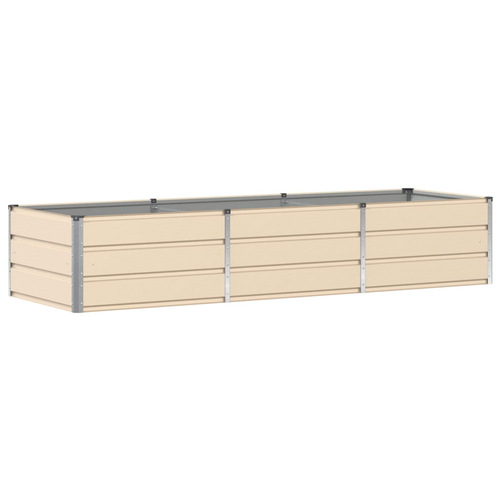 Vidaxl plantenbak ivoor 240 x 80 x 45 cm staal