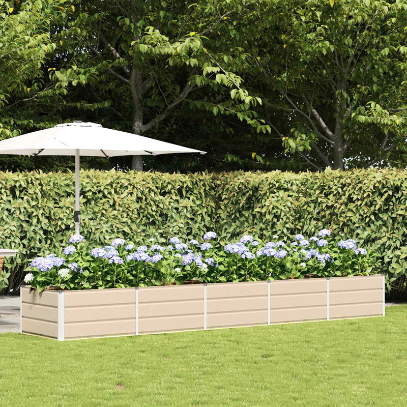 Jardinera vidaxx marfil 400 x 80 x 45 cm acero