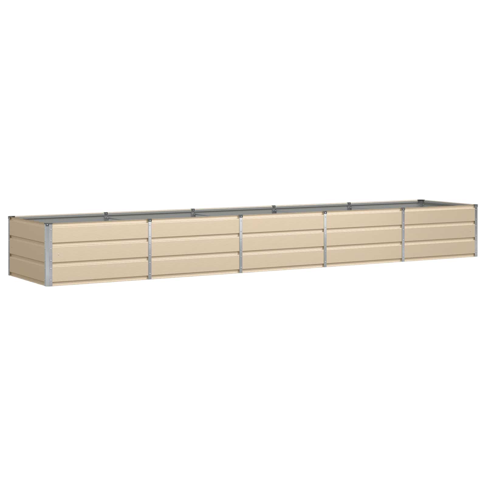 Vidaxl plantenbak ivoor 400 x 80 x 45 cm staal