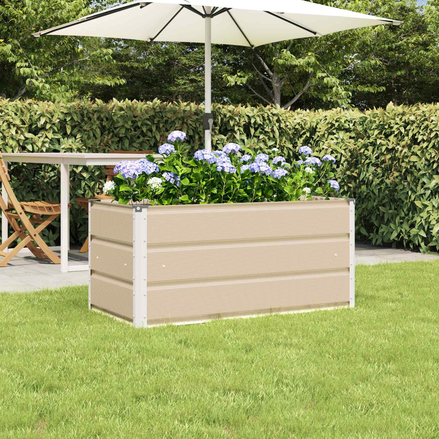Vidaxl plantenbak ivoor 100 x 50 x 45 cm gegalvaniseerd staal