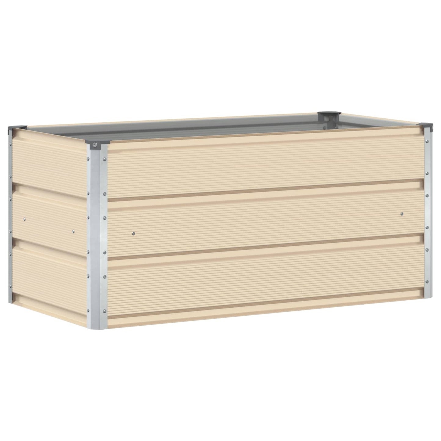 Vidaxl plantenbak ivoor 100 x 50 x 45 cm gegalvaniseerd staal