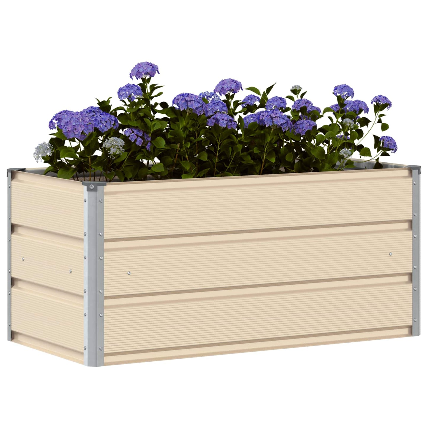 Vidaxl plantenbak ivoor 100 x 50 x 45 cm gegalvaniseerd staal