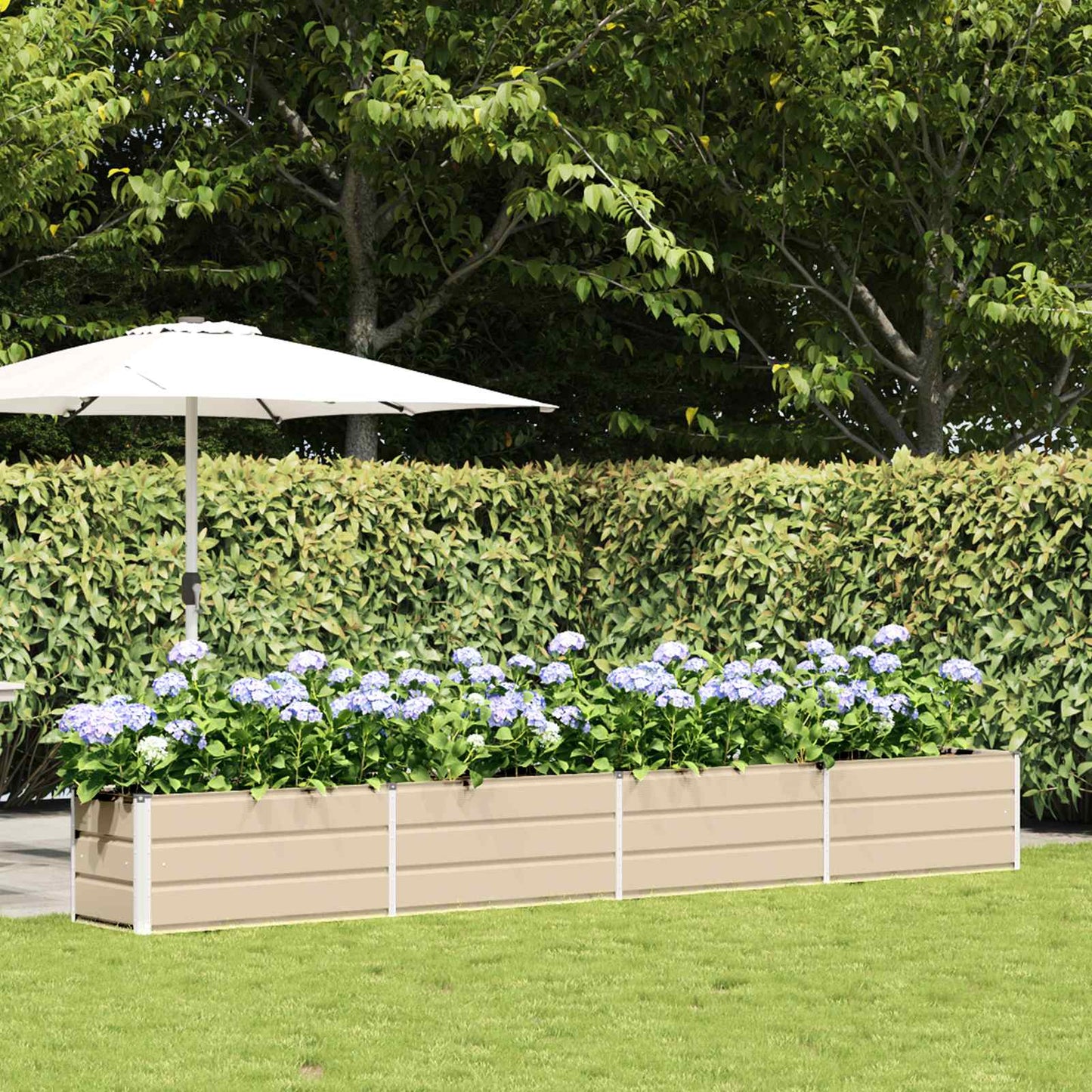 Jardinera vidaxx marfil 480 x 50 x 45 cm acero galvanizado