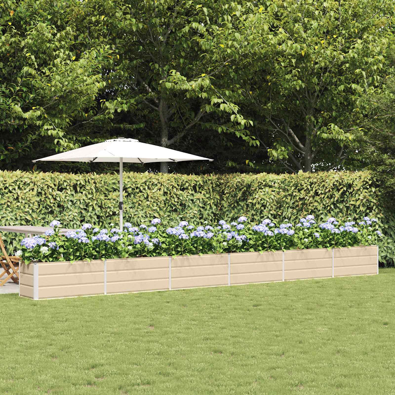 Vidaxl plantenbak ivoor 480 x 50 x 45 cm gegalvaniseerd staal