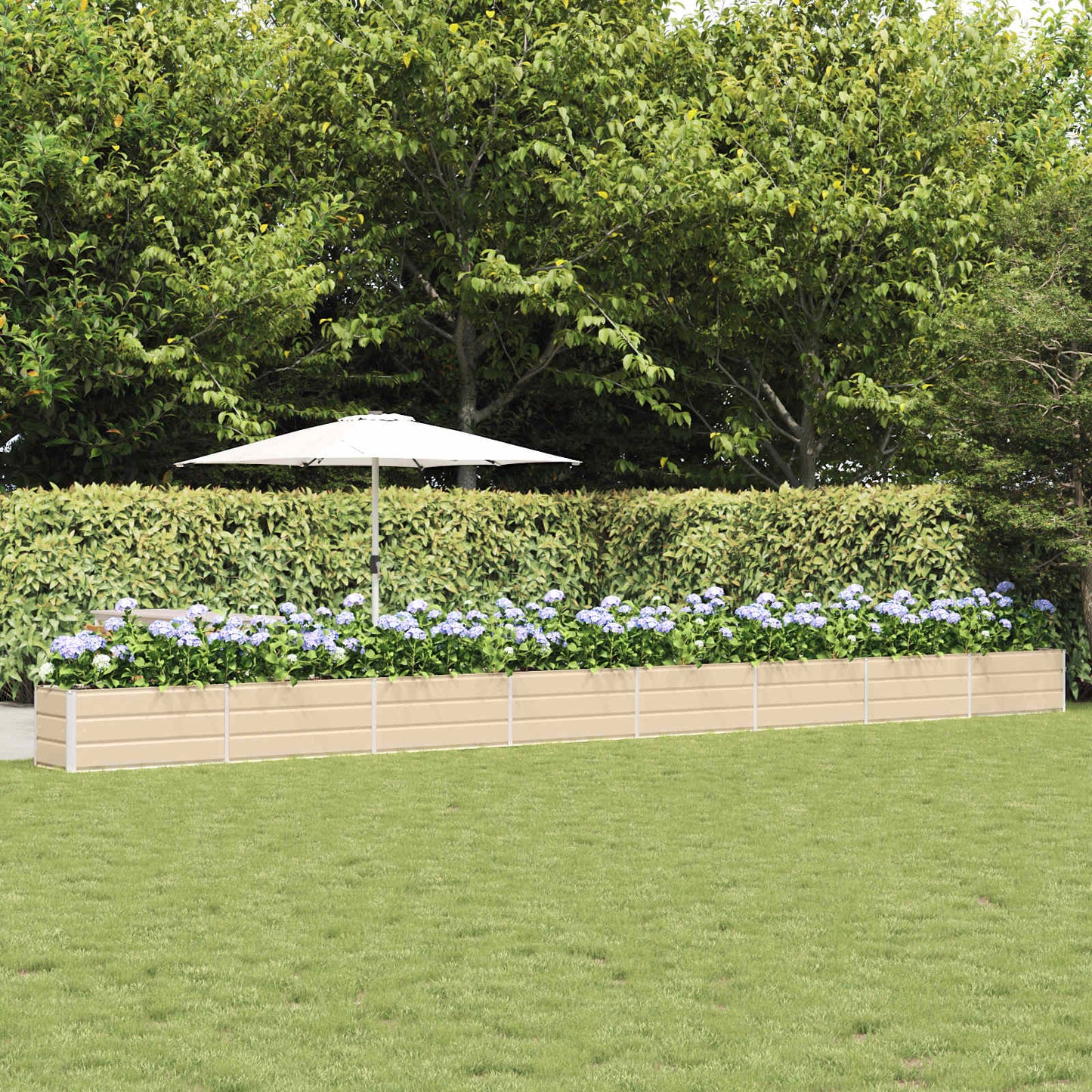 Vidaxl plantenbak ivoor 480 x 50 x 45 cm gegalvaniseerd staal