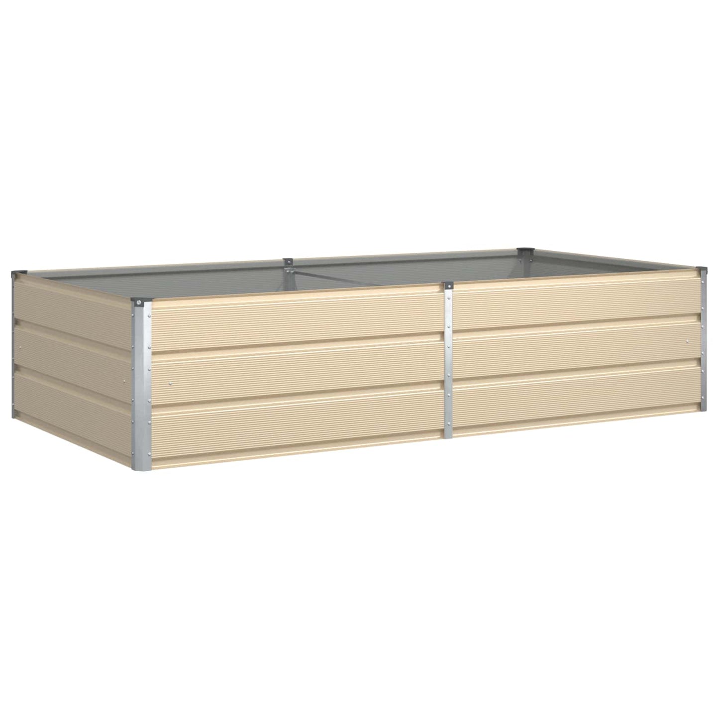Jardinera vidaxx marfil 195 x 100 x 45 cm acero galvanizado
