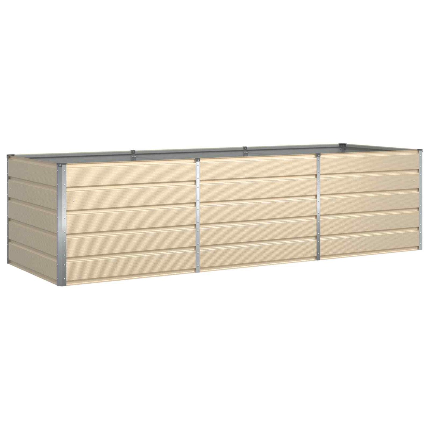Vidaxl plantenbak ivoor 195 x 100 x 45 cm gegalvaniseerd staal