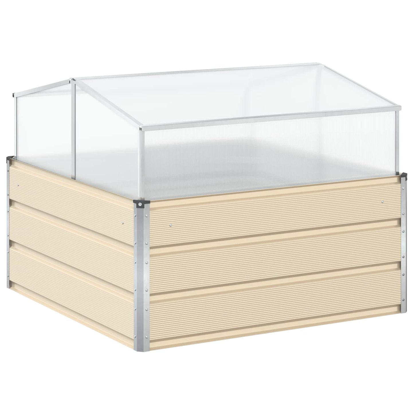 Vidaxl plantenbak ivoor 100 x 100 x 77 cm gegalvaniseerd staal