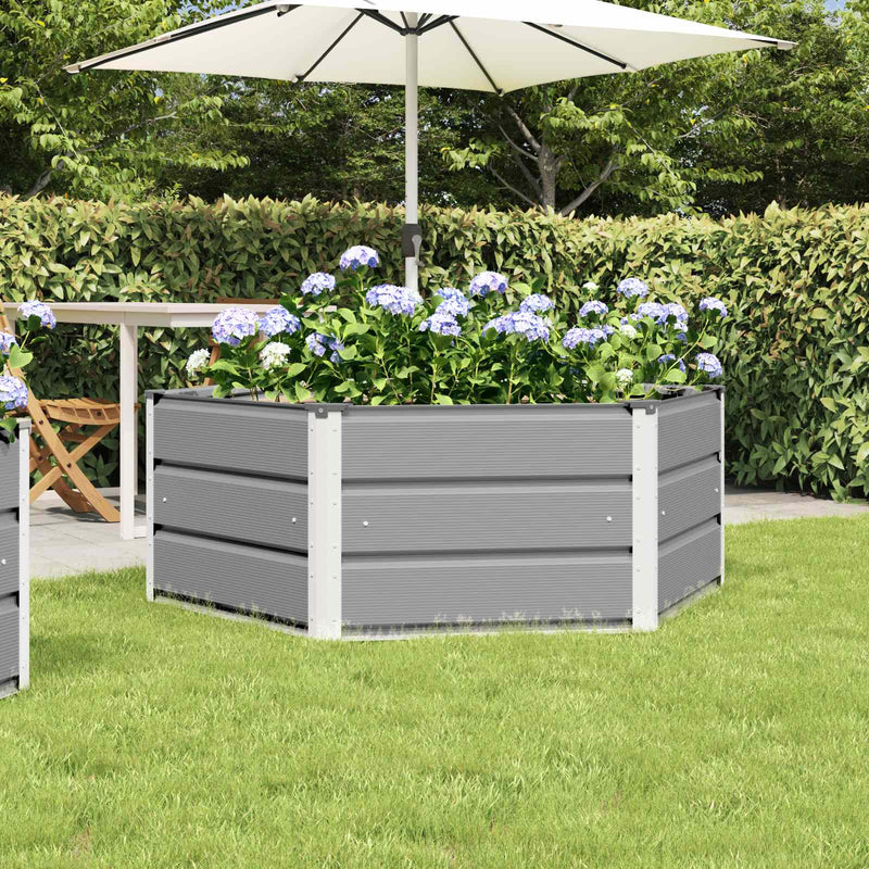 Jardinera vidaxx gris claro 129 x 129 x 45 cm acero
