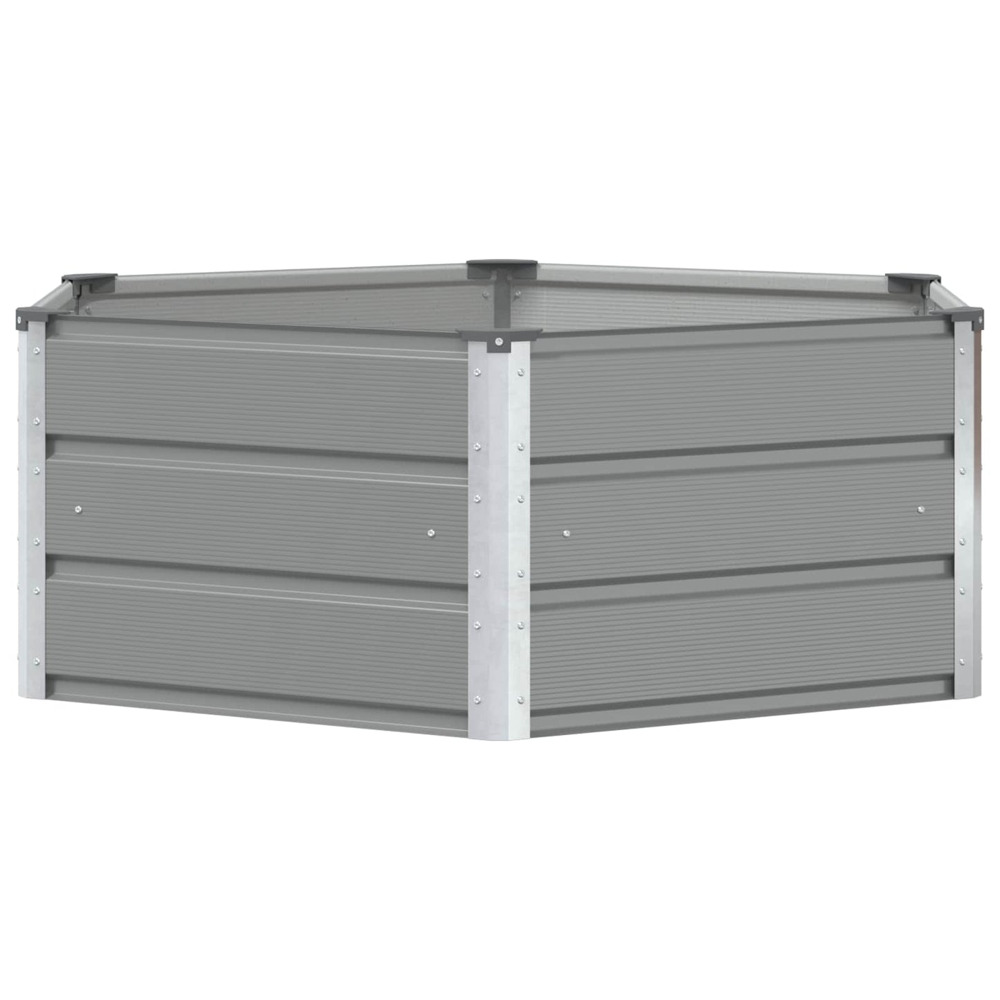Vidaxl plantenbak lichtgrijs 129 x 129 x 45 cm staal