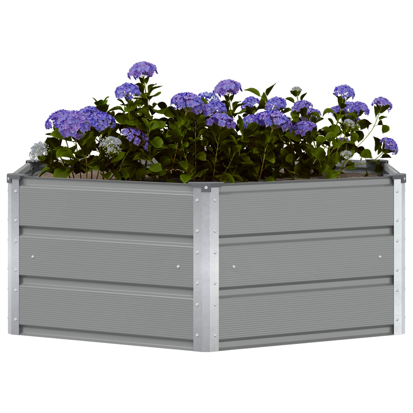 Jardinera vidaxx gris claro 129 x 129 x 45 cm acero