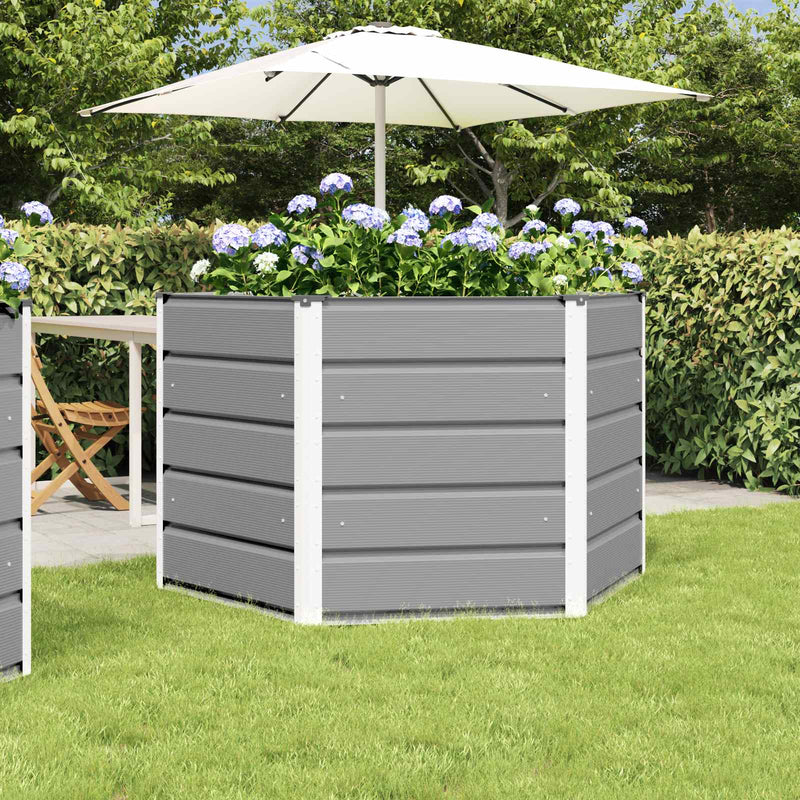 Vidaxx macetero gris claro 129 x 129 x 75 cm acero